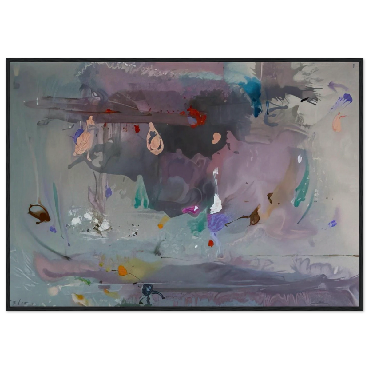 Grey Fireworks - 2000 Framed Poster | Helen Frankenthaler Framed Prints Wall Art | Frankenthaler Helen