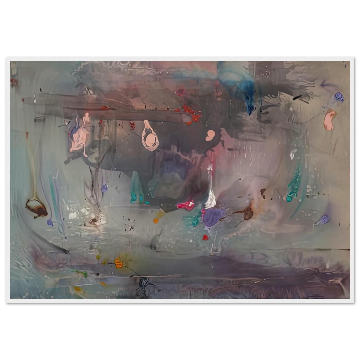 Grey Fireworks, 1982- Framed Poster | Helen Frankenthaler Framed Prints Wall Art | Frankenthaler Helen