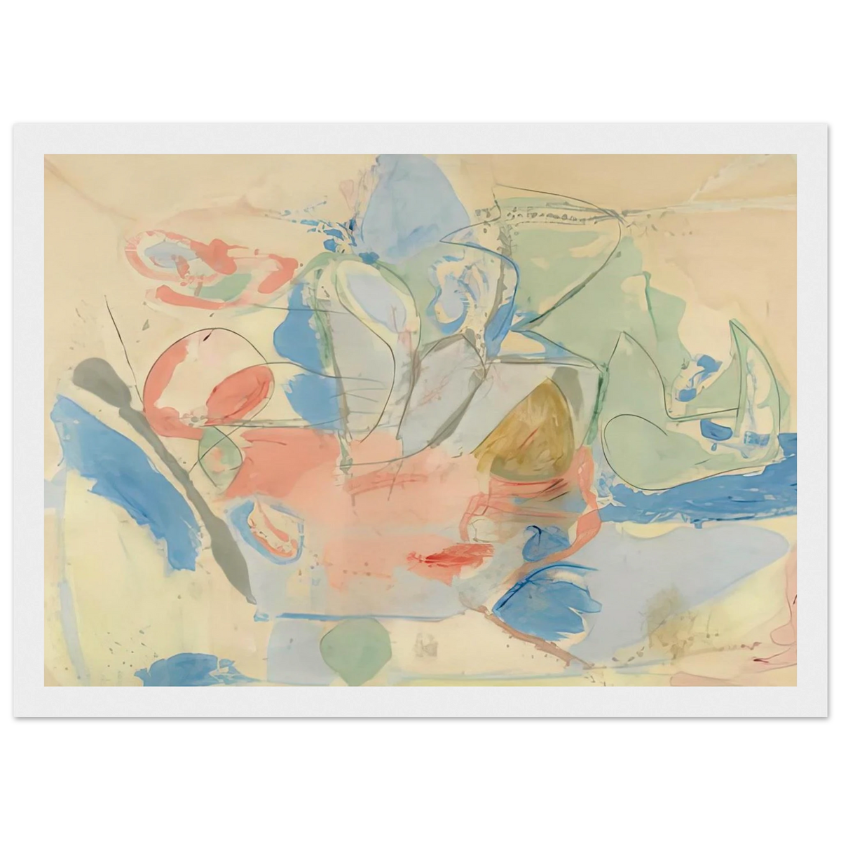 Mountains and Sea, 1952- Framed Poster | Helen Frankenthaler Framed Prints Wall Art | Frankenthaler Helen