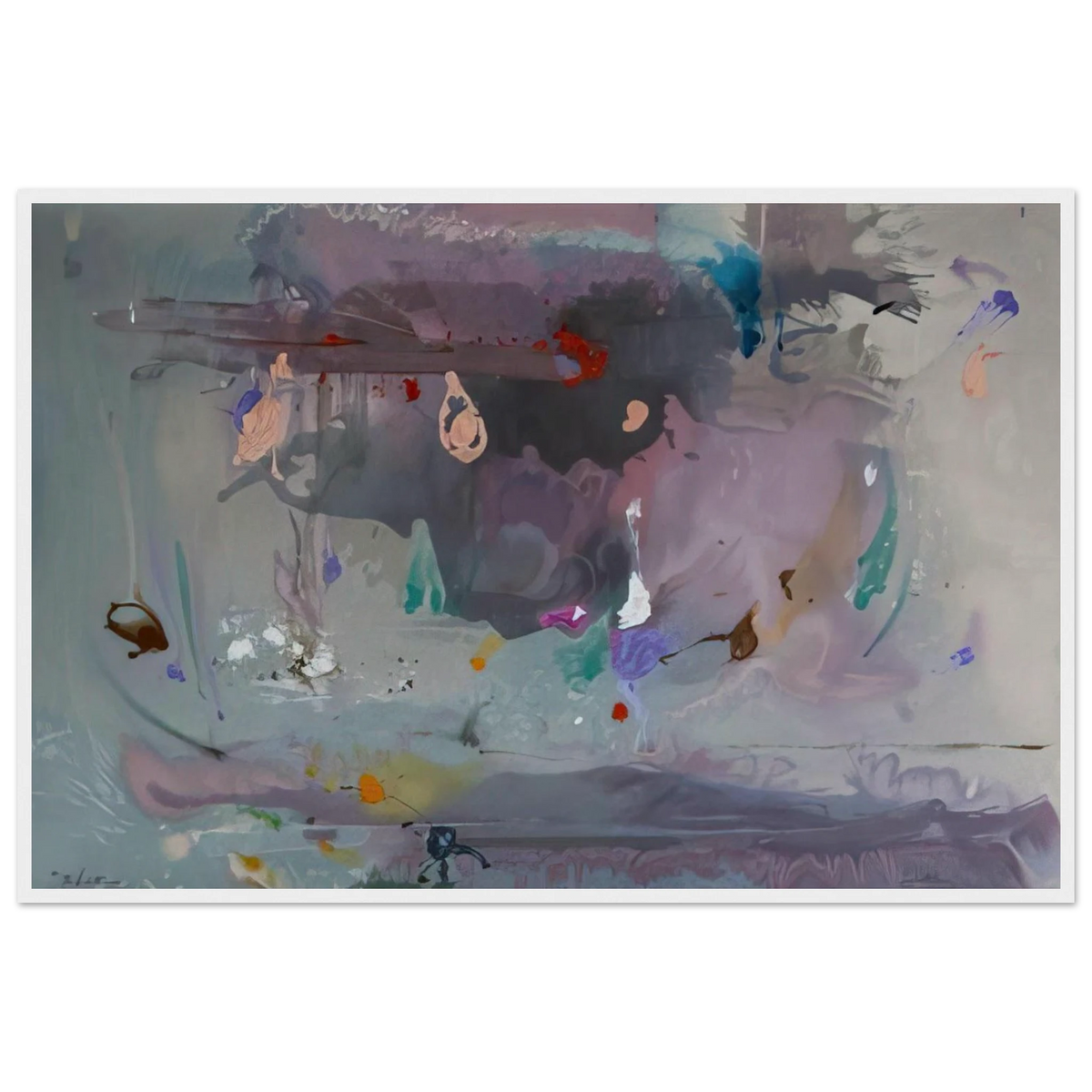 Grey Fireworks - 2000 Framed Poster | Helen Frankenthaler Framed Prints Wall Art | Frankenthaler Helen