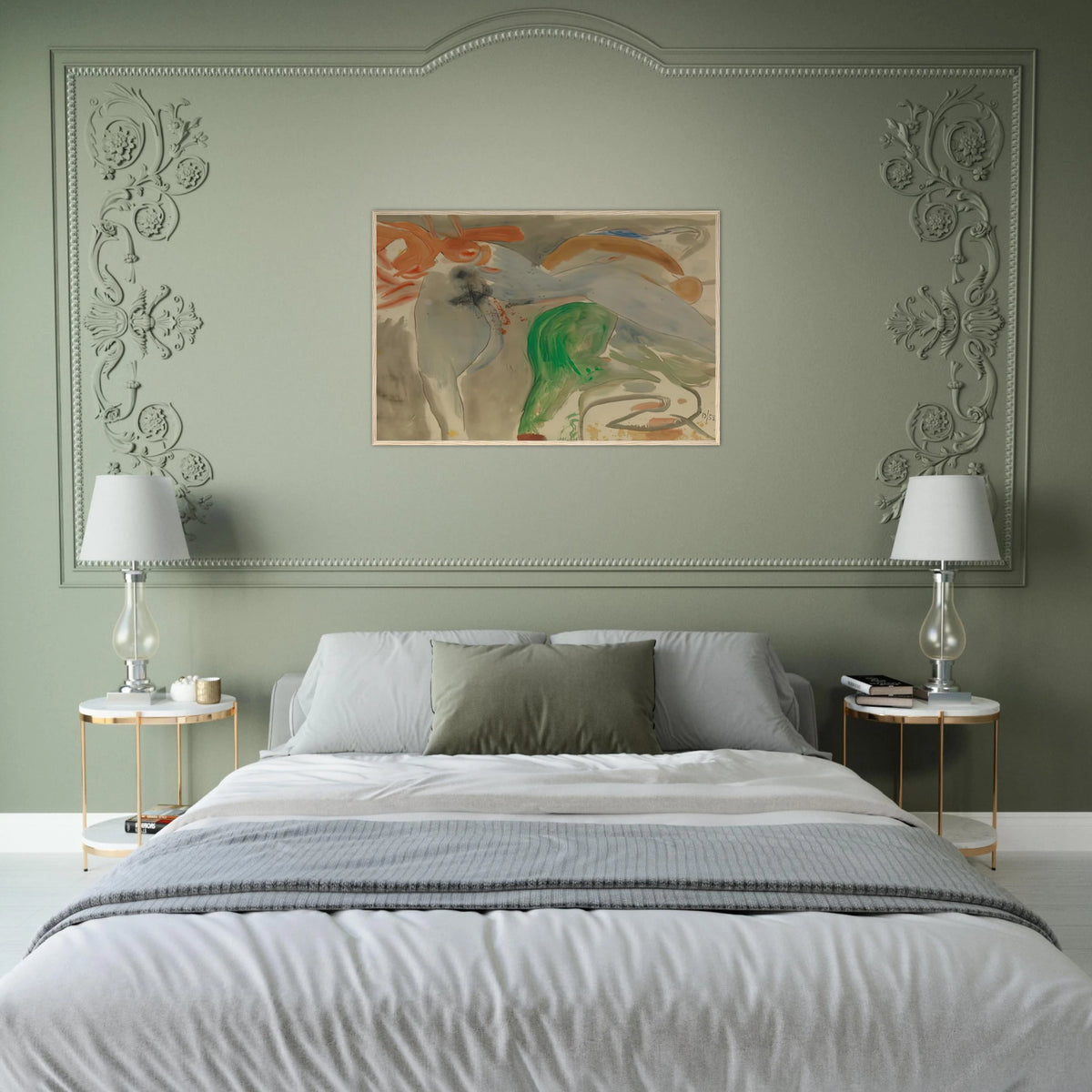 Scene with Nude, 1952- Framed Poster | Helen Frankenthaler Framed Prints Wall Art | Frankenthaler Helen