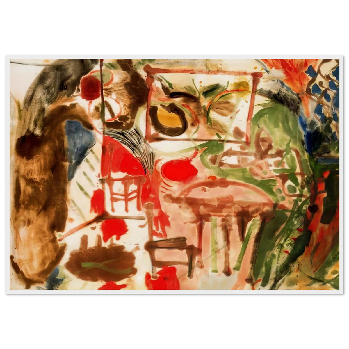 Interior - 1957 Framed Poster | Helen Frankenthaler Framed Prints Wall Art | Frankenthaler Helen