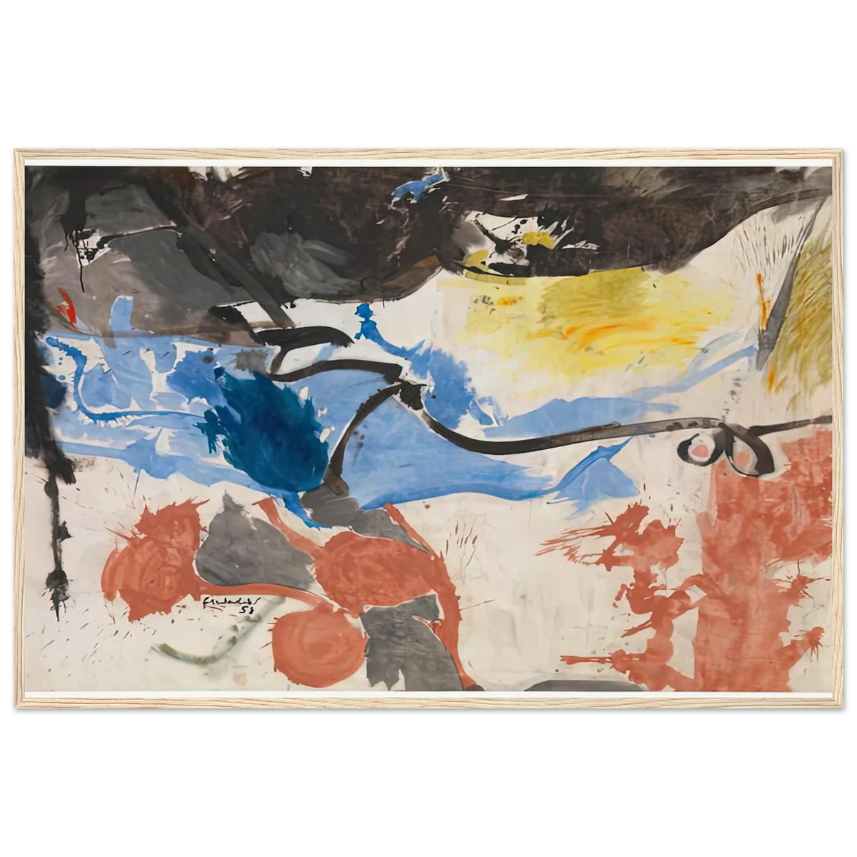 Hotel Cro-Magnon, 1958- Framed Poster | Helen Frankenthaler Framed Prints Wall Art | Frankenthaler Helen