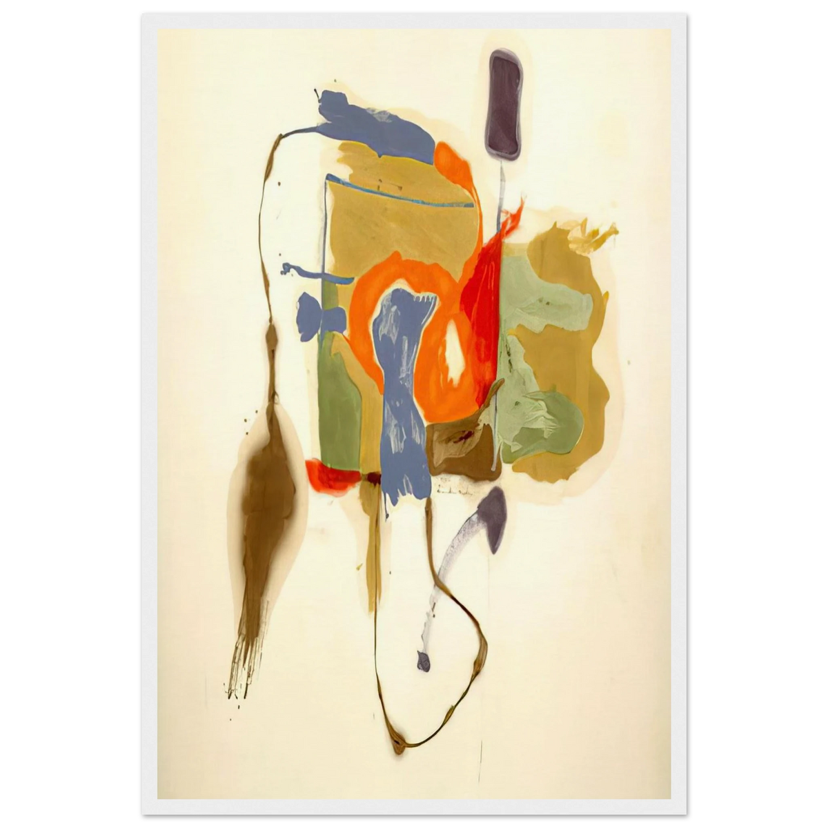 Blue Form in a Scene - 1961 Framed Poster | Helen Frankenthaler Framed Prints Wall Art | Frankenthaler Helen