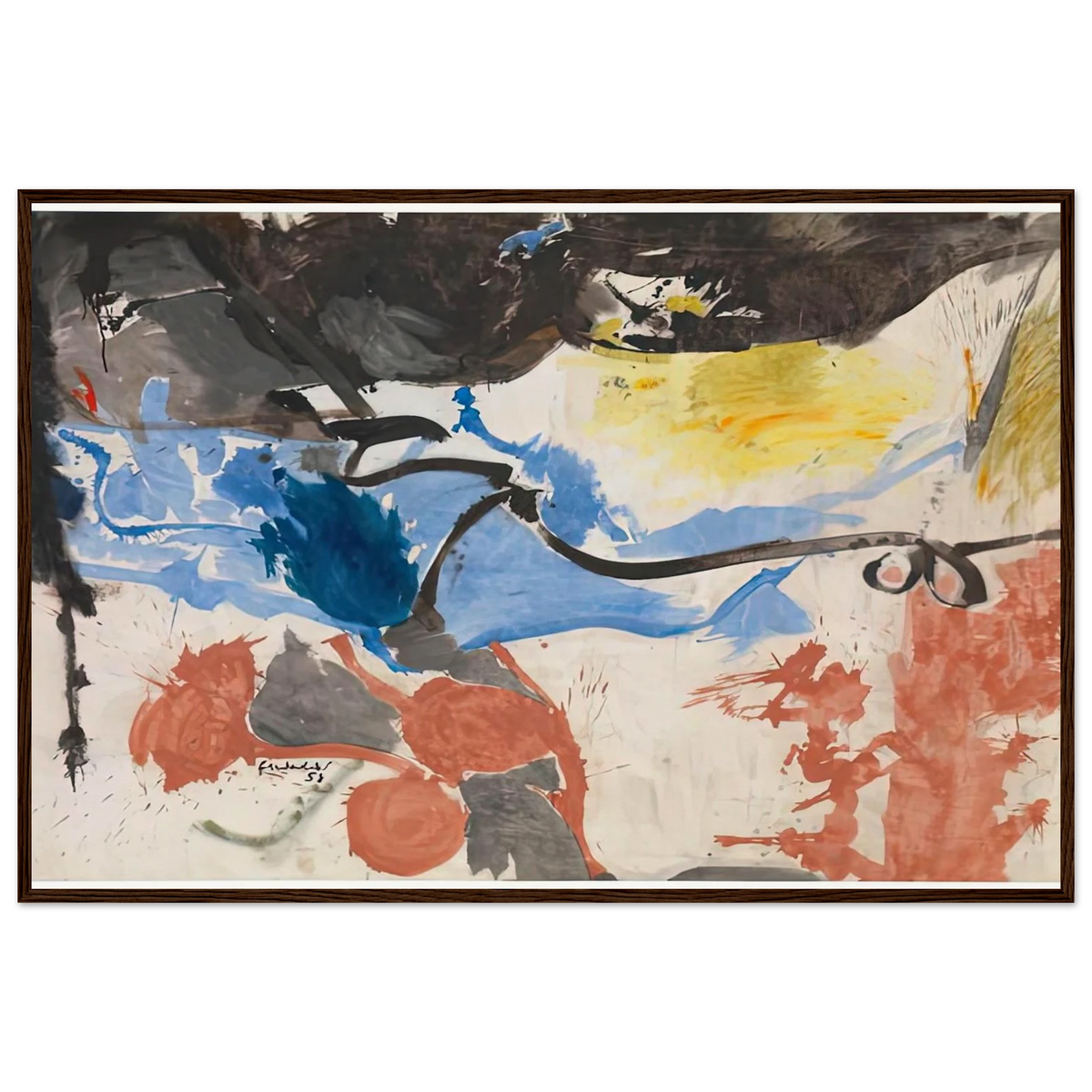 Hotel Cro-Magnon, 1958- Framed Poster | Helen Frankenthaler Framed Prints Wall Art | Frankenthaler Helen