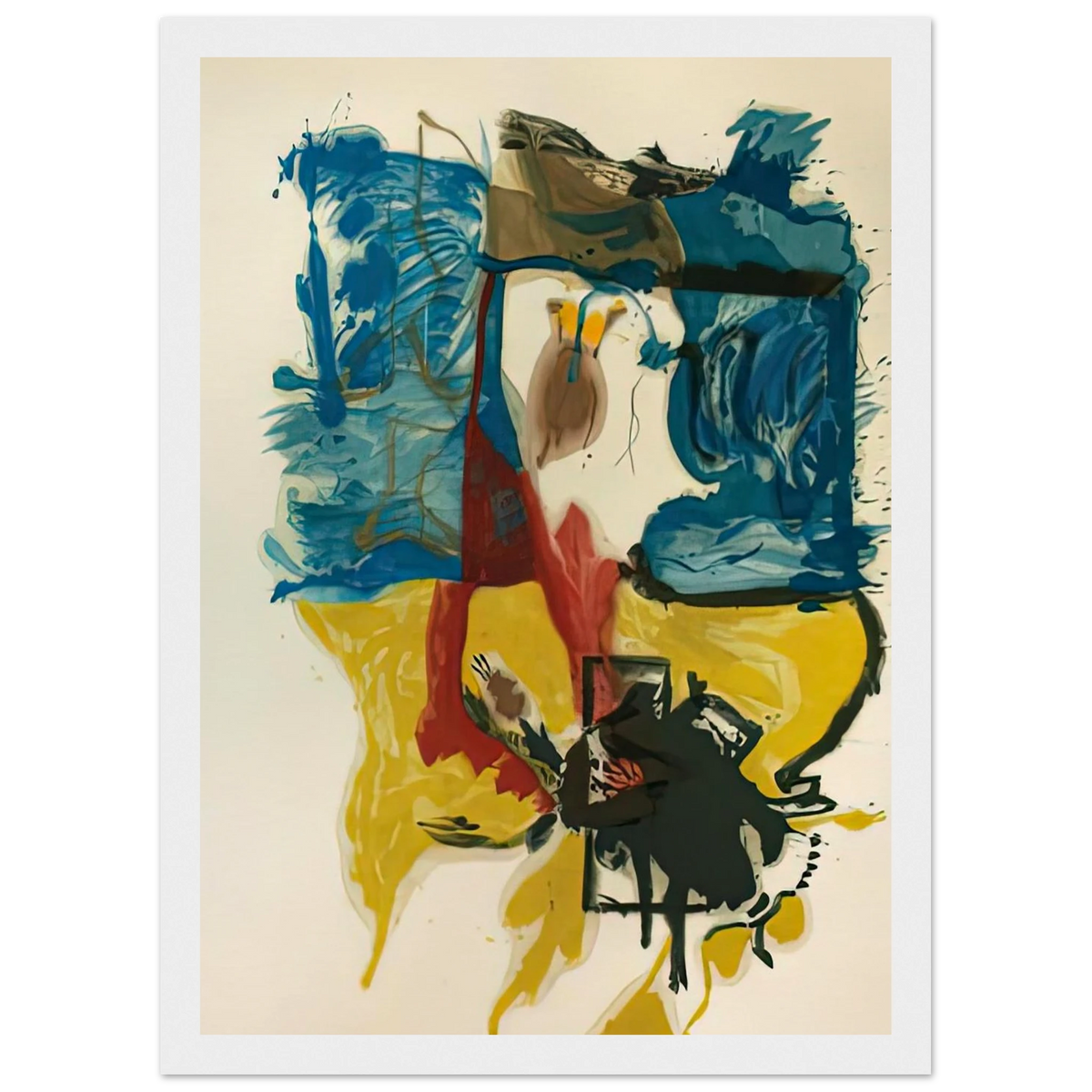 Beach Scene, 1961- Framed Poster | Helen Frankenthaler Framed Prints Wall Art | Frankenthaler Helen