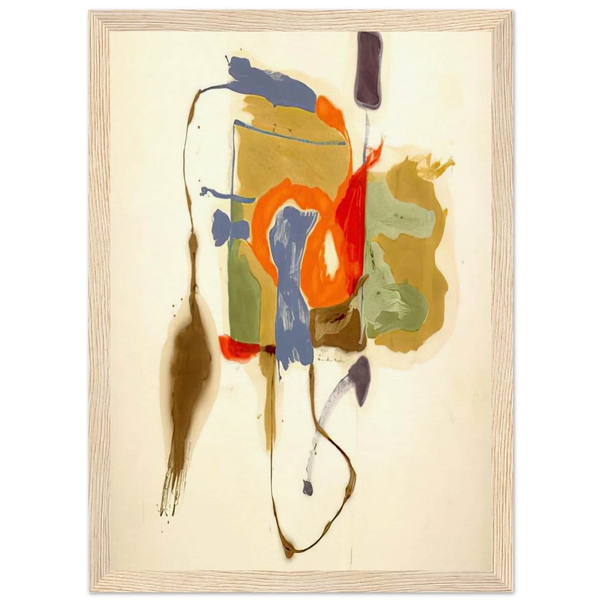 Blue Form in a Scene - 1961 Framed Poster | Helen Frankenthaler Framed Prints Wall Art | Frankenthaler Helen