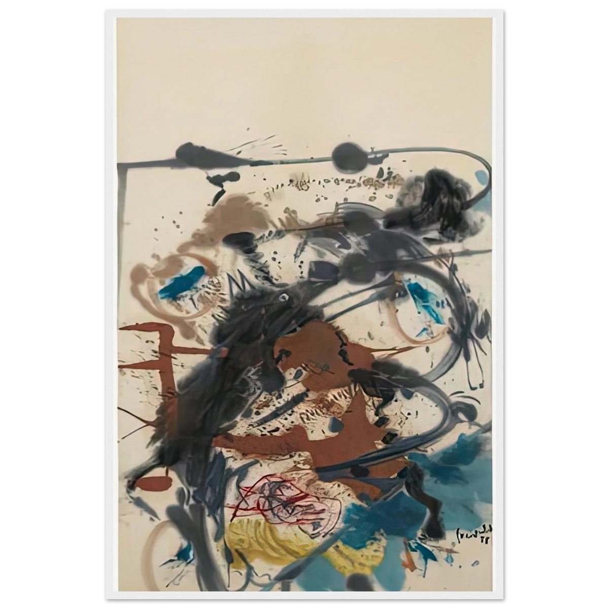 Winter Hunt, 1958- Framed Poster | Helen Frankenthaler Framed Prints Wall Art | Frankenthaler Helen
