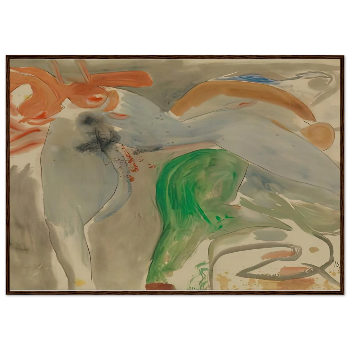 Scene with Nude, 1952- Framed Poster | Helen Frankenthaler Framed Prints Wall Art | Frankenthaler Helen