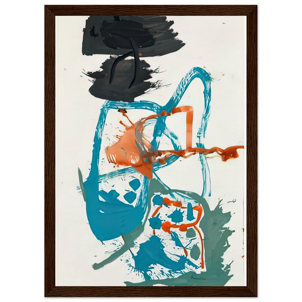 Winter Figure with Black Overhead, 1959- Framed Poster | Helen Frankenthaler Framed Prints Wall Art | Frankenthaler Helen