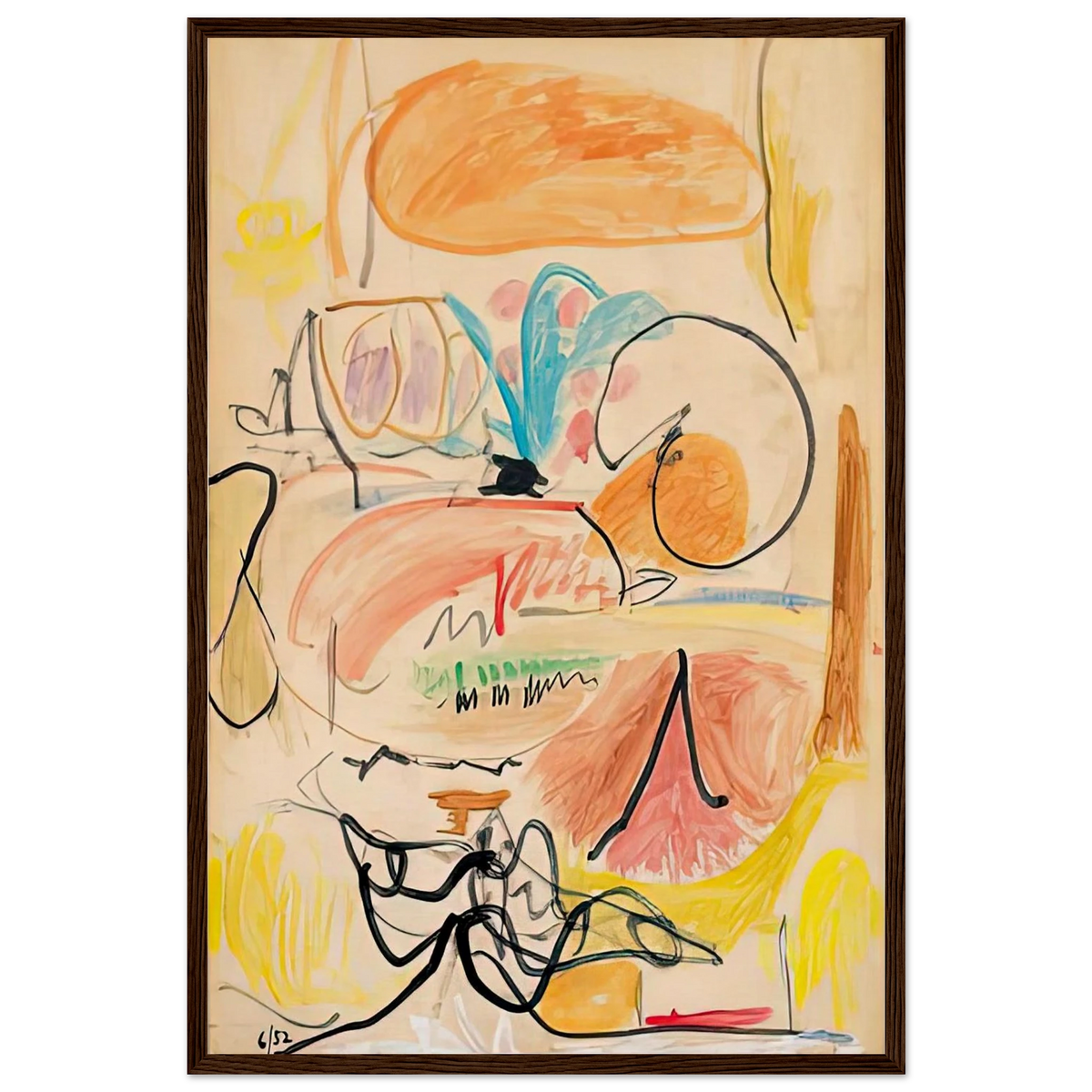 Window Shade No. 1, 1952- Framed Poster | Helen Frankenthaler Framed Prints Wall Art | Frankenthaler Helen