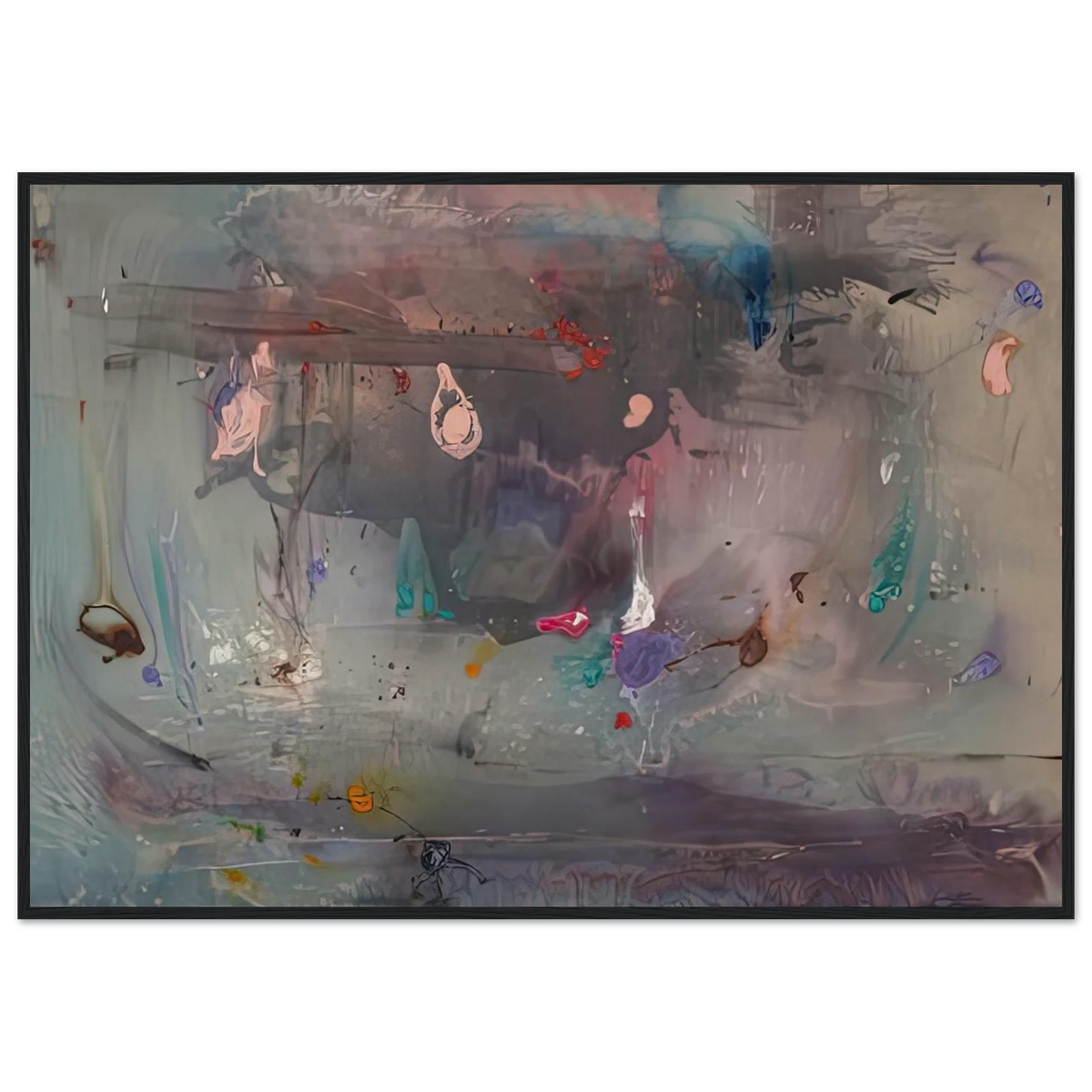 Grey Fireworks, 1982- Framed Poster | Helen Frankenthaler Framed Prints Wall Art | Frankenthaler Helen