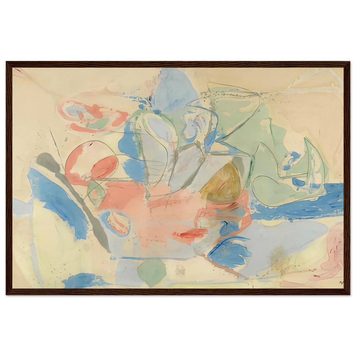 Mountains and Sea, 1952- Framed Poster | Helen Frankenthaler Framed Prints Wall Art | Frankenthaler Helen