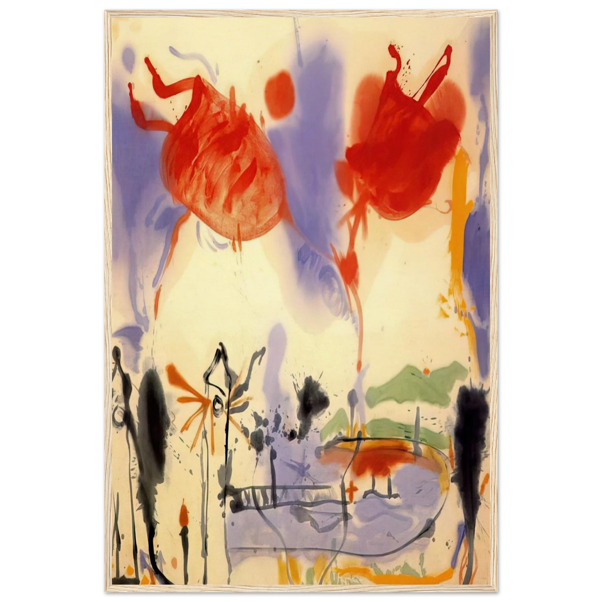 Round Trip - 1957 Framed Poster | Helen Frankenthaler Framed Prints Wall Art | Frankenthaler Helen