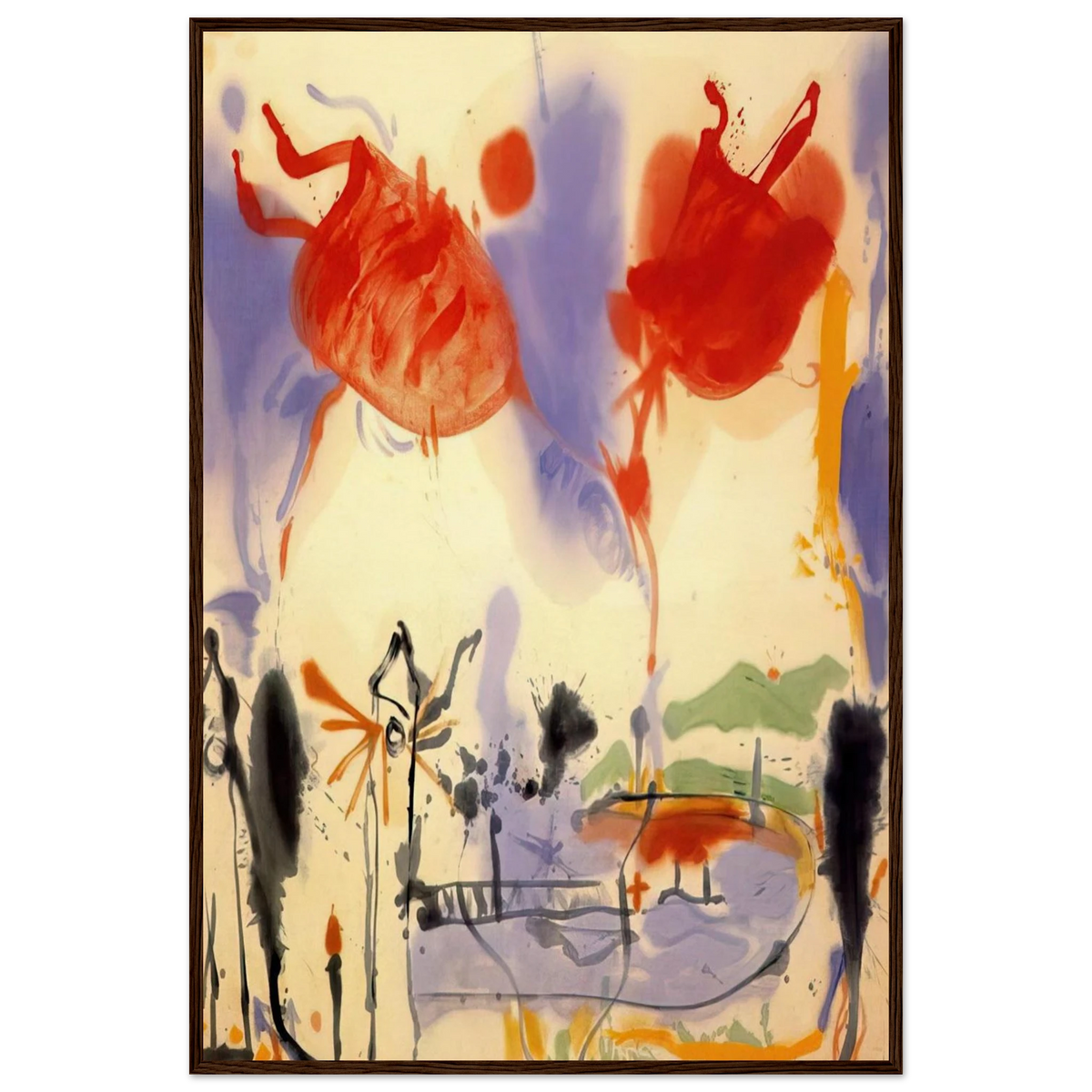 Round Trip - 1957 Framed Poster | Helen Frankenthaler Framed Prints Wall Art | Frankenthaler Helen