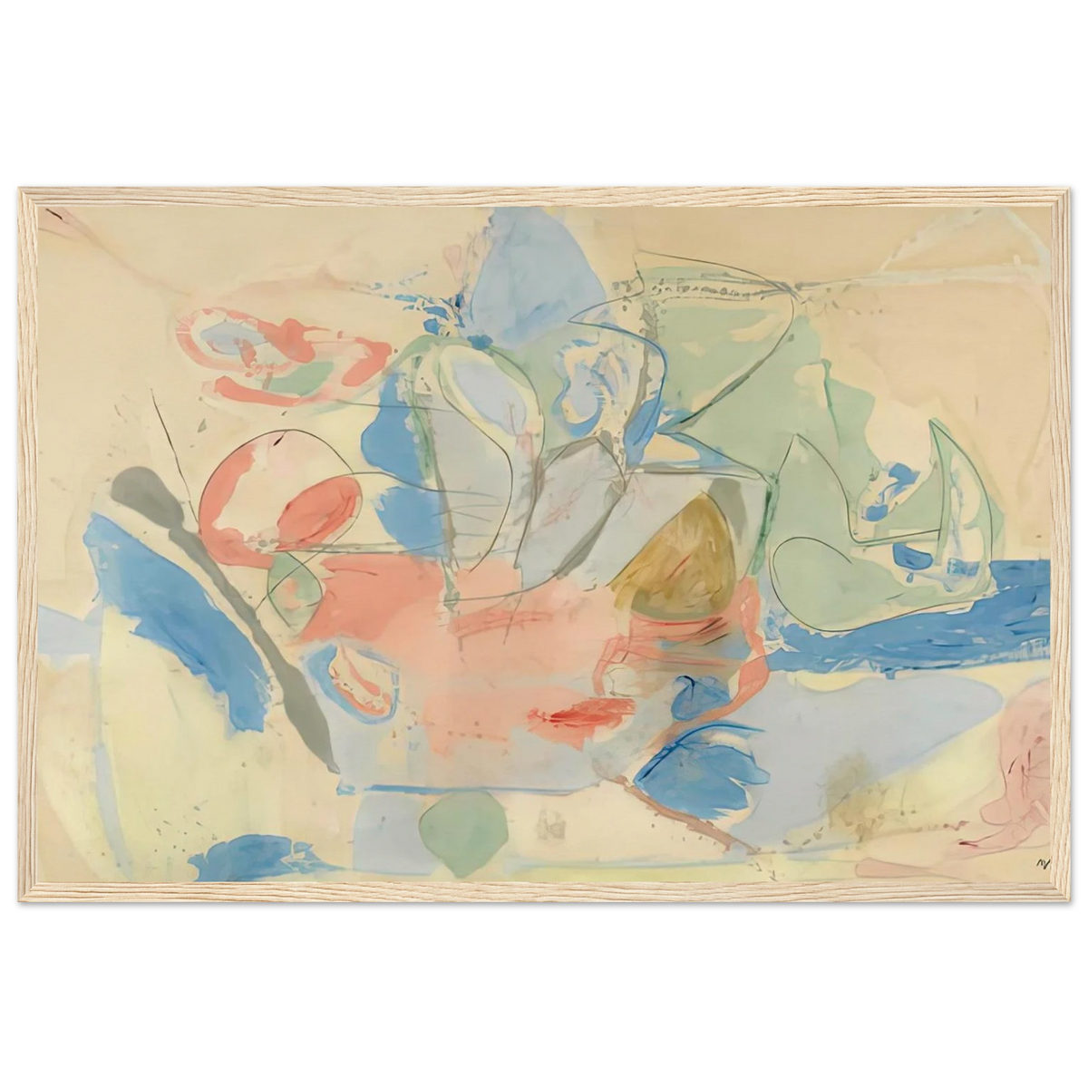 Mountains and Sea, 1952- Framed Poster | Helen Frankenthaler Framed Prints Wall Art | Frankenthaler Helen