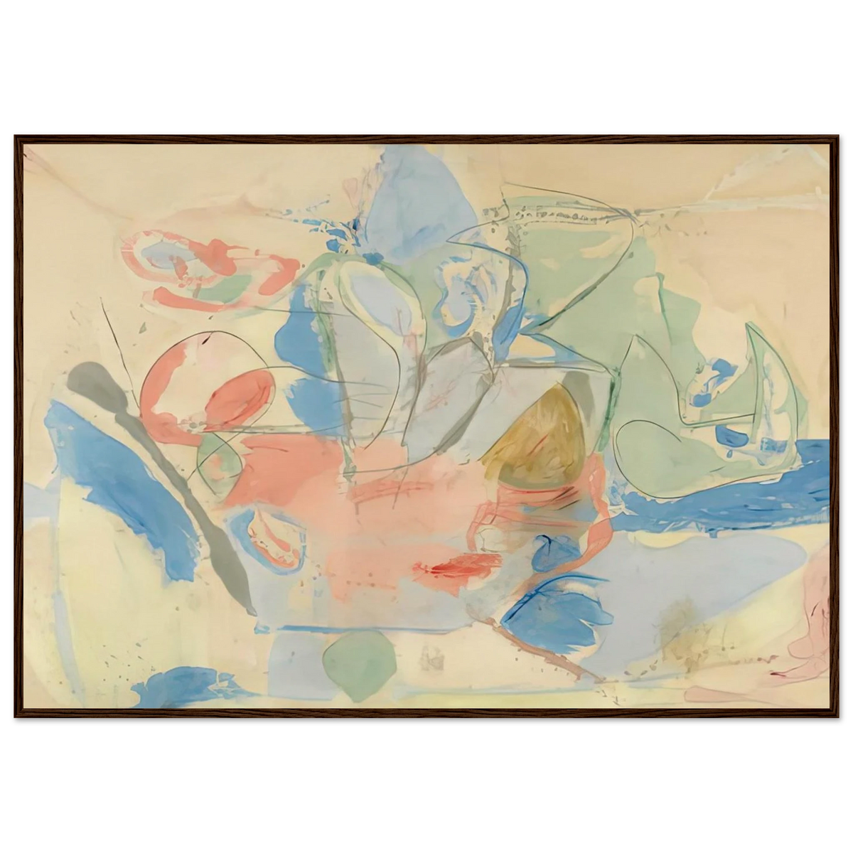 Mountains and Sea, 1952- Framed Poster | Helen Frankenthaler Framed Prints Wall Art | Frankenthaler Helen