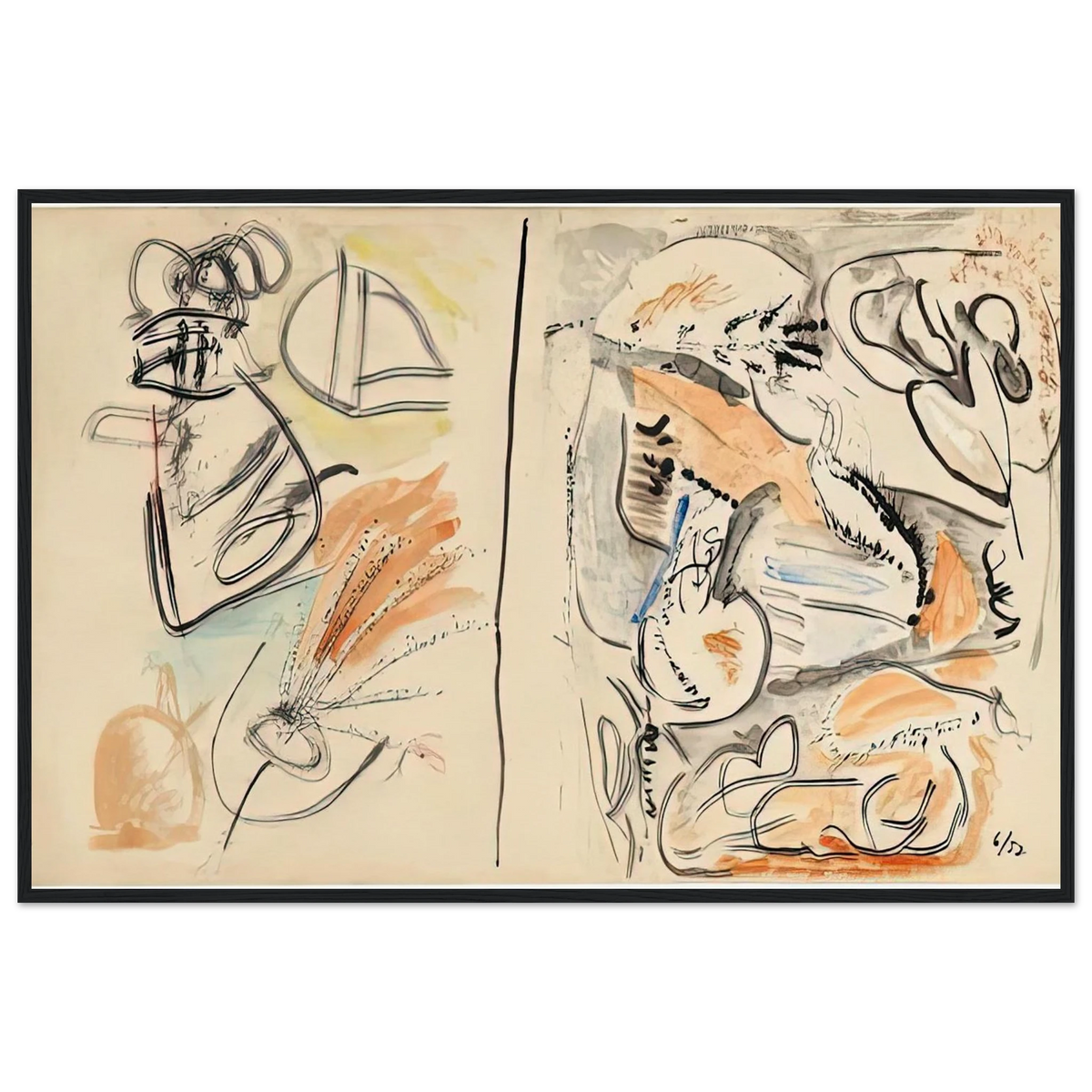Window Shade No. 2, 1952- Framed Poster | Helen Frankenthaler Framed Prints Wall Art | Frankenthaler Helen